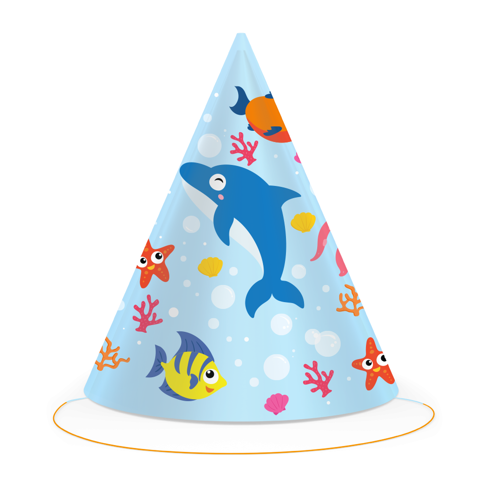 6 cappelli da festa a tema oceano