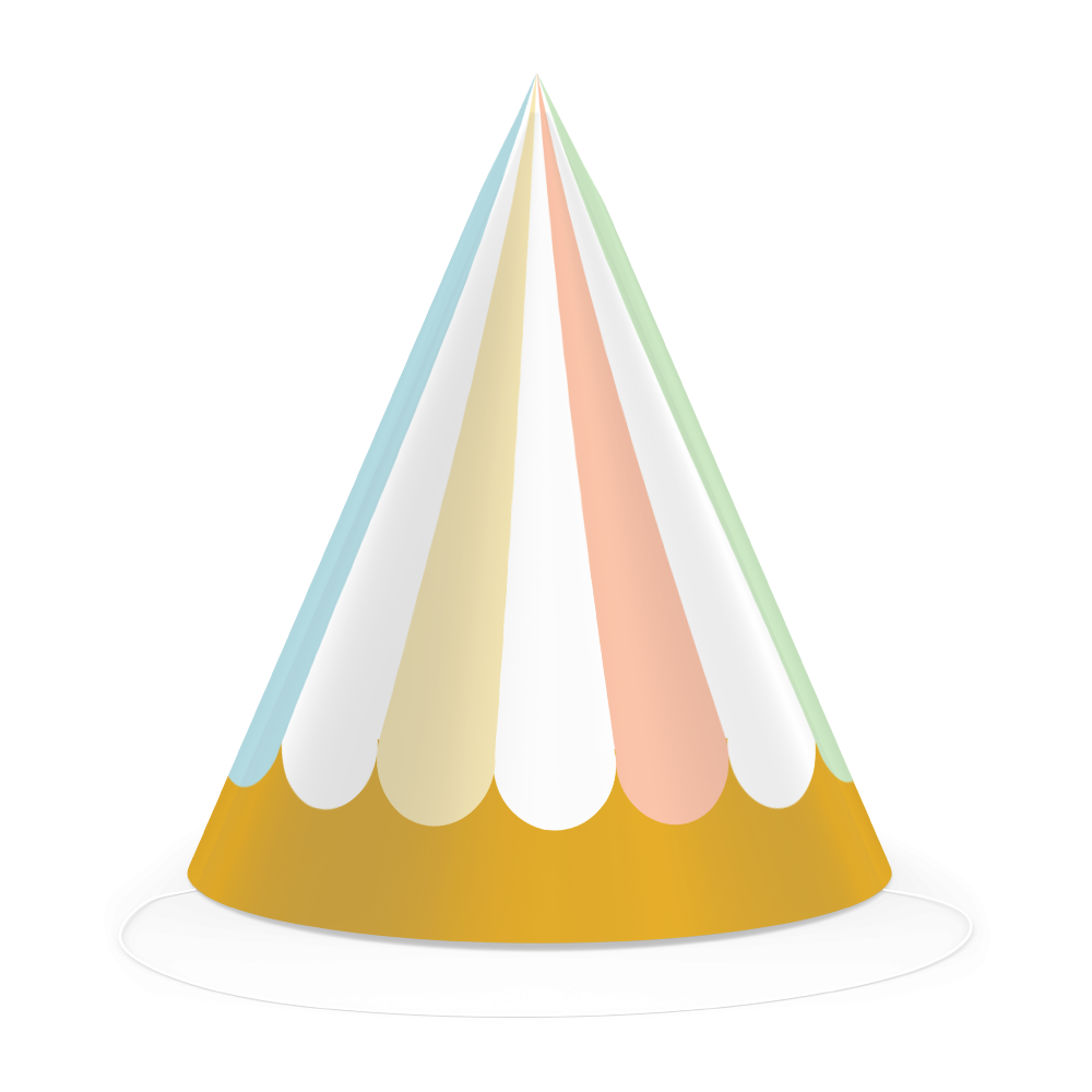 6 Gorros PASTEL CELEBRATION