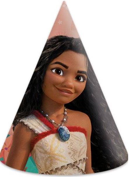 6 Gorros de Papel Vaiana