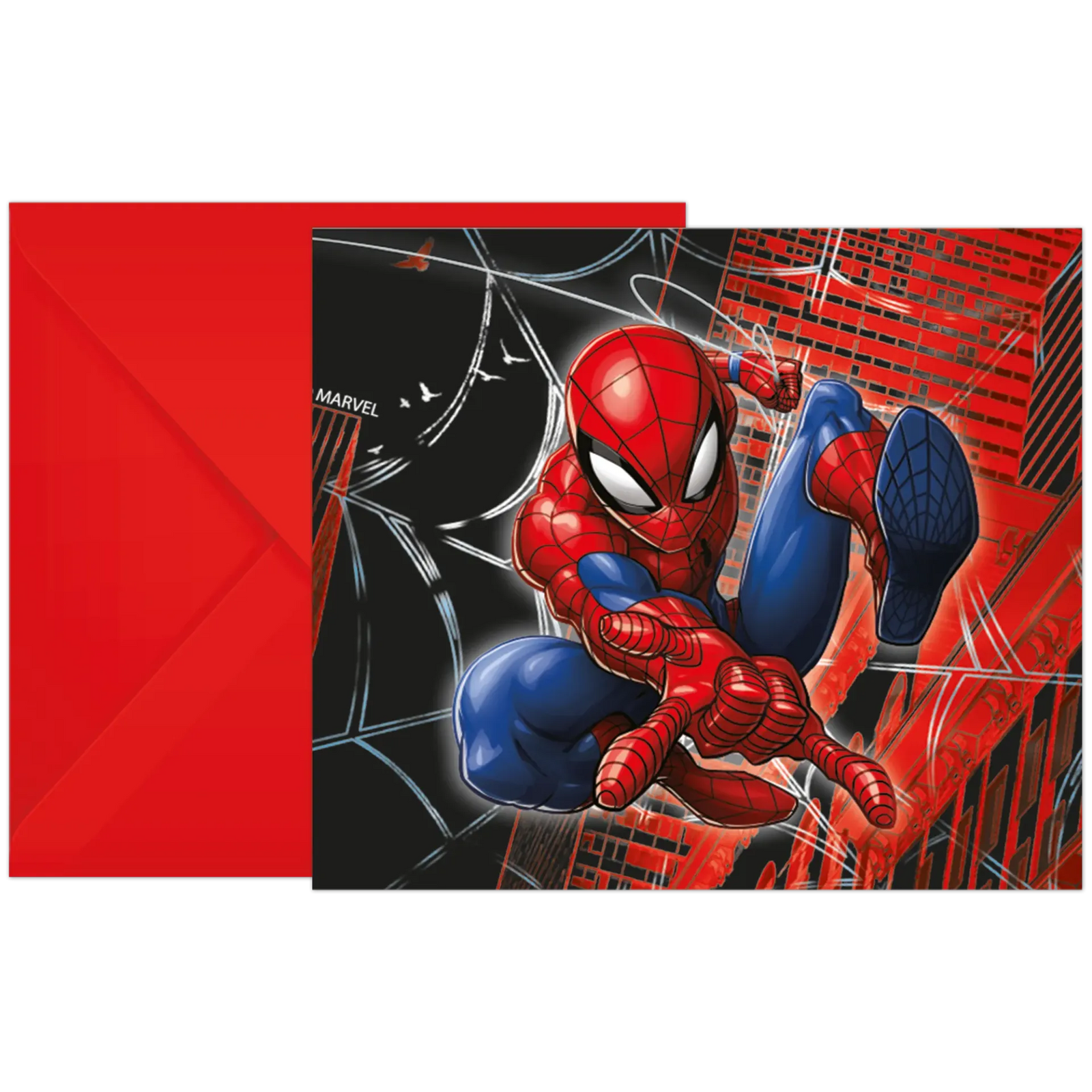 6 INVITACIONES SPIDERMAN WEB