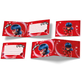 6 invitations coccinelle 240 x 80 mm
