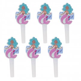 6 soffiatori per feste a forma di sirena