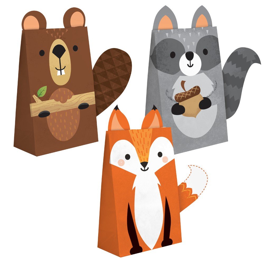 8 borse di animali della foresta