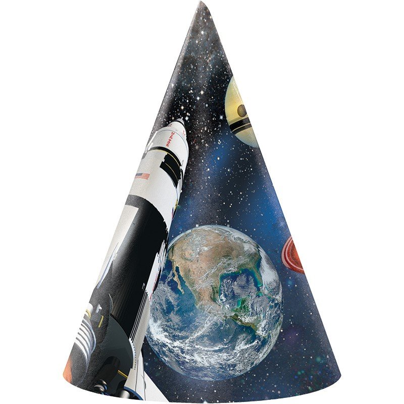 8 GORROS CONO SPACE BLAST