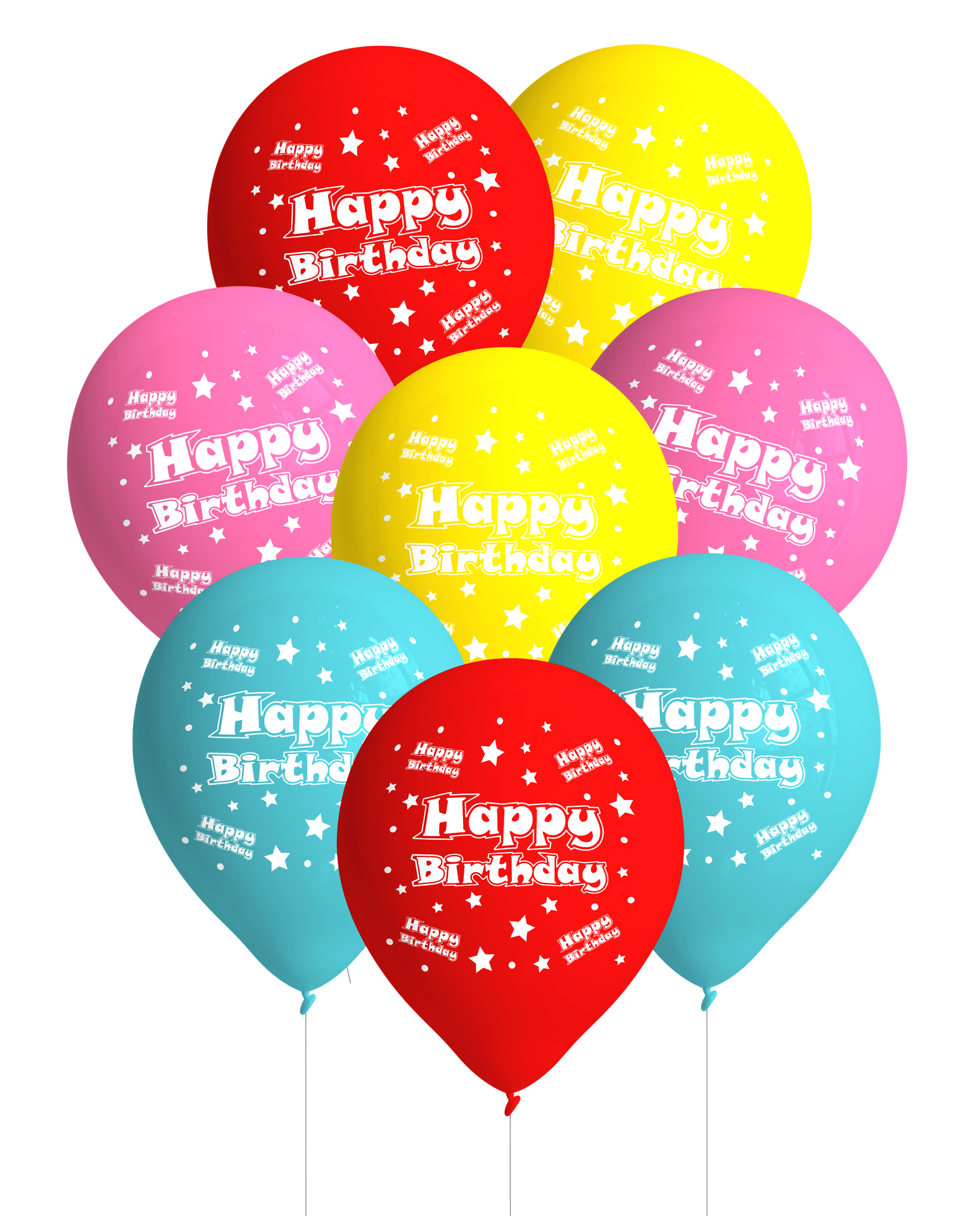 8 Globos Happy Birthday de Látex