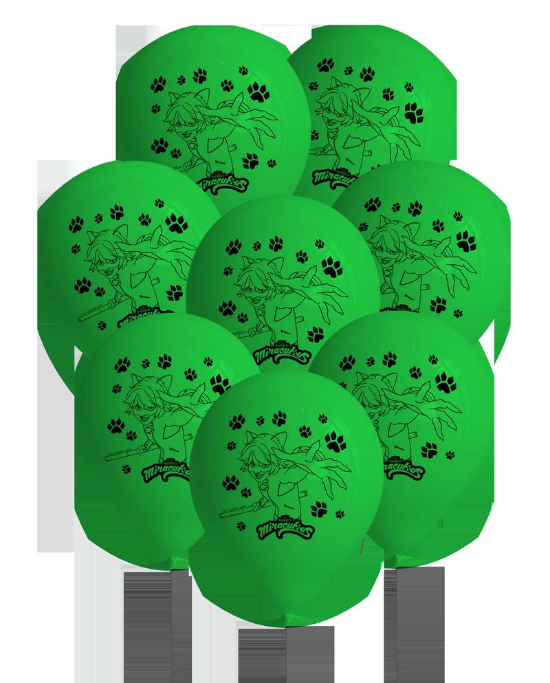 8 Globos Latex Cat Noir