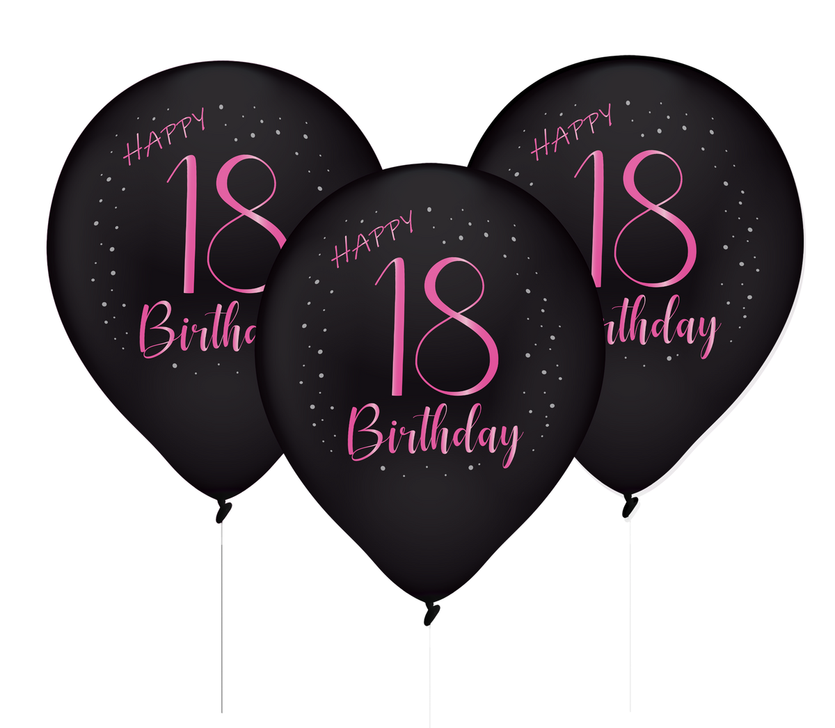8 Globos Latex Elegant Pink 18 años