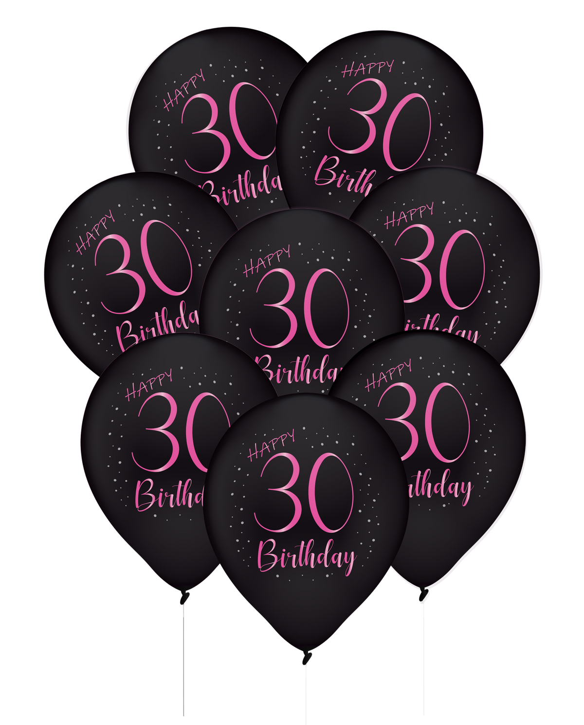 8 Globos Latex Elegant Pink 30 años