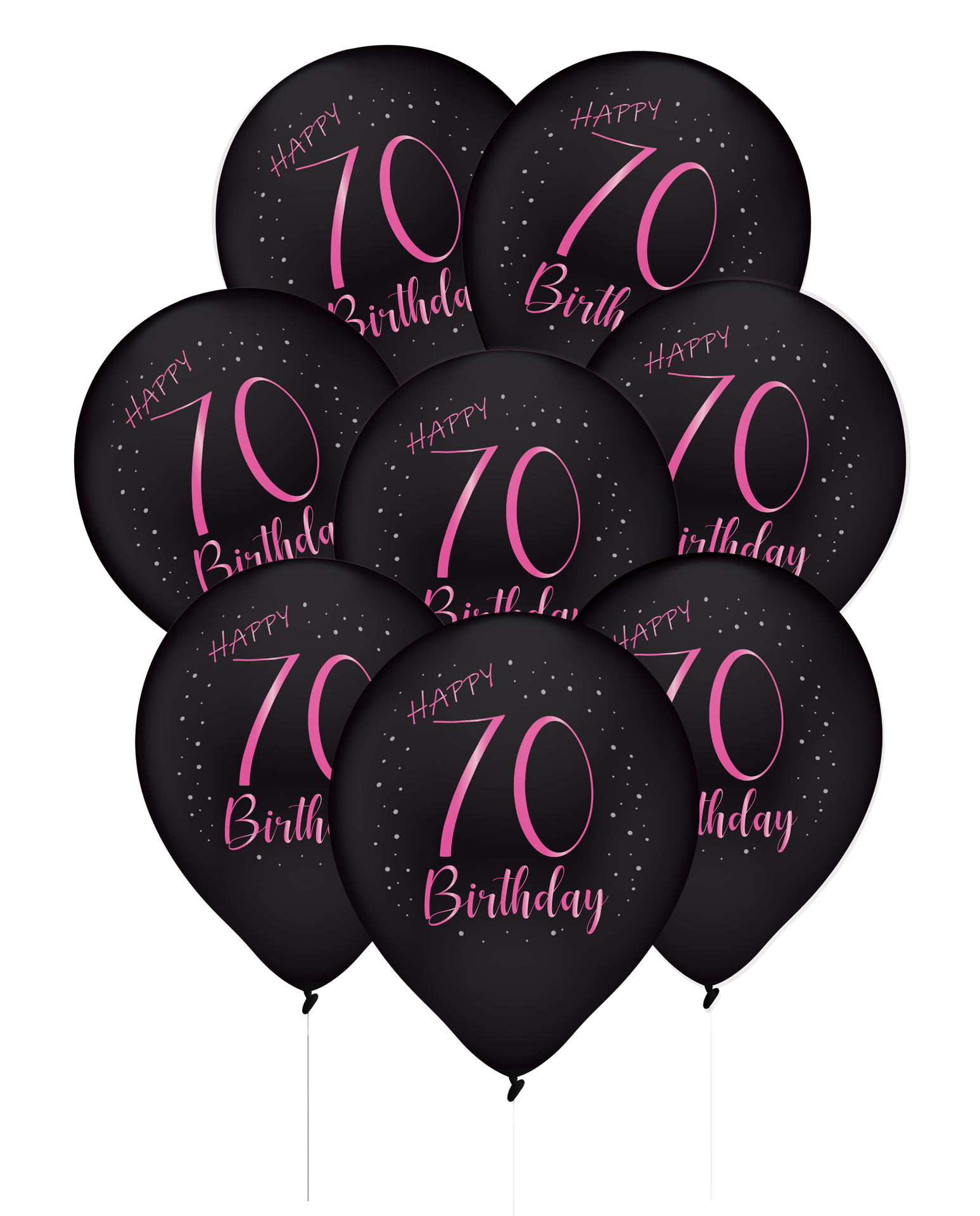 8 eleganti palloncini in lattice rosa per 70 anni