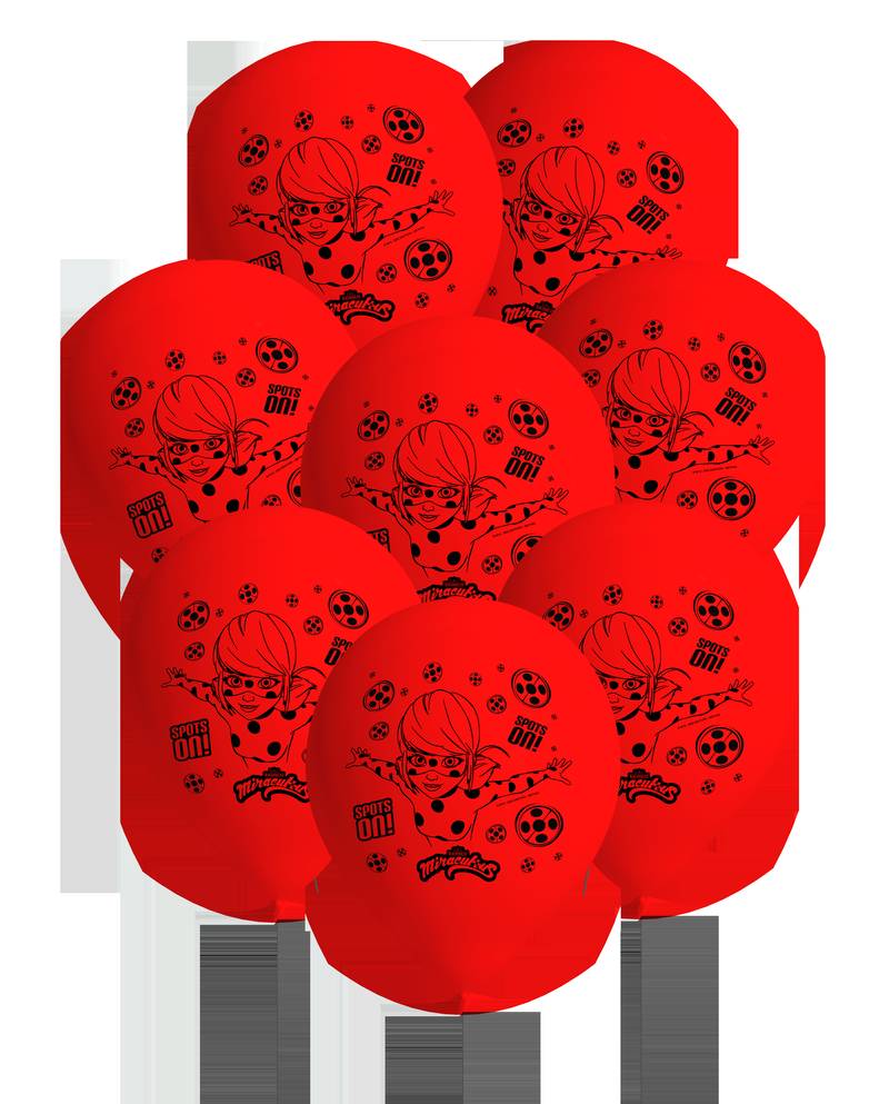 8 Globos Latex Ladybug