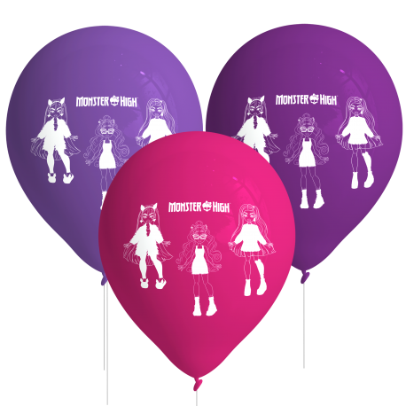 8 palloncini in lattice Monster High