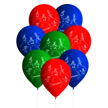 8 Globos Latex Power Rangers