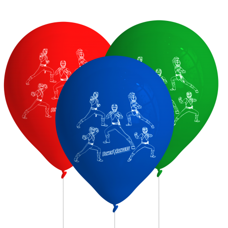 8 Globos Latex Power Rangers