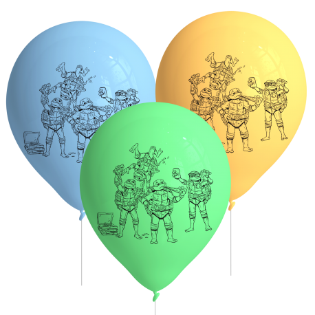 8 Globos Latex Tortugas Ninja