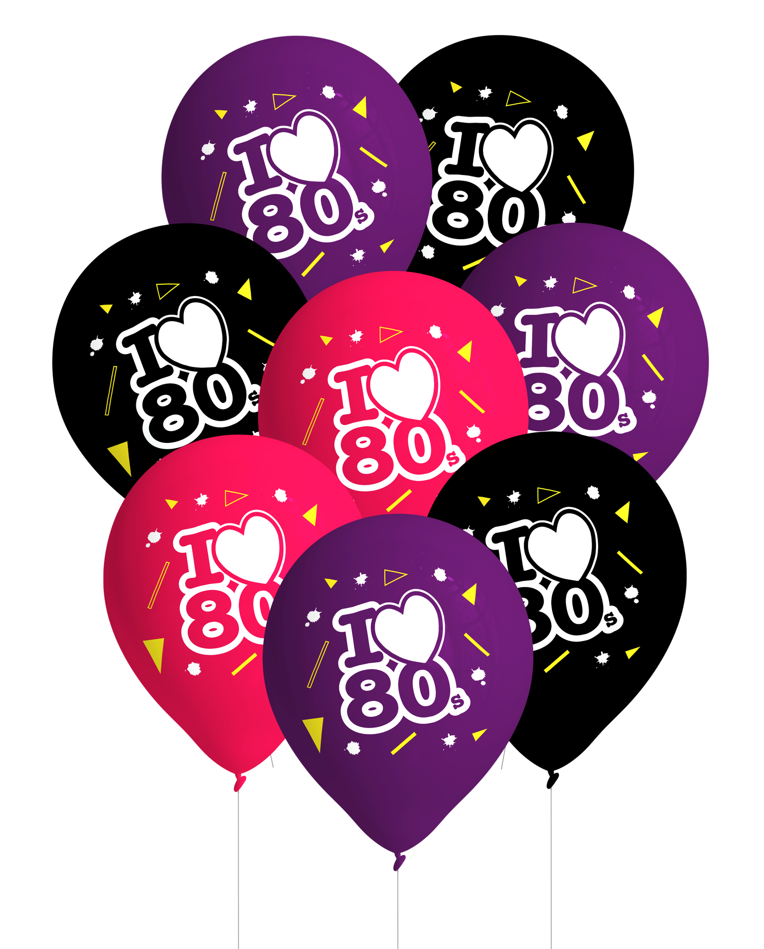 8 Globos Látex Años 80