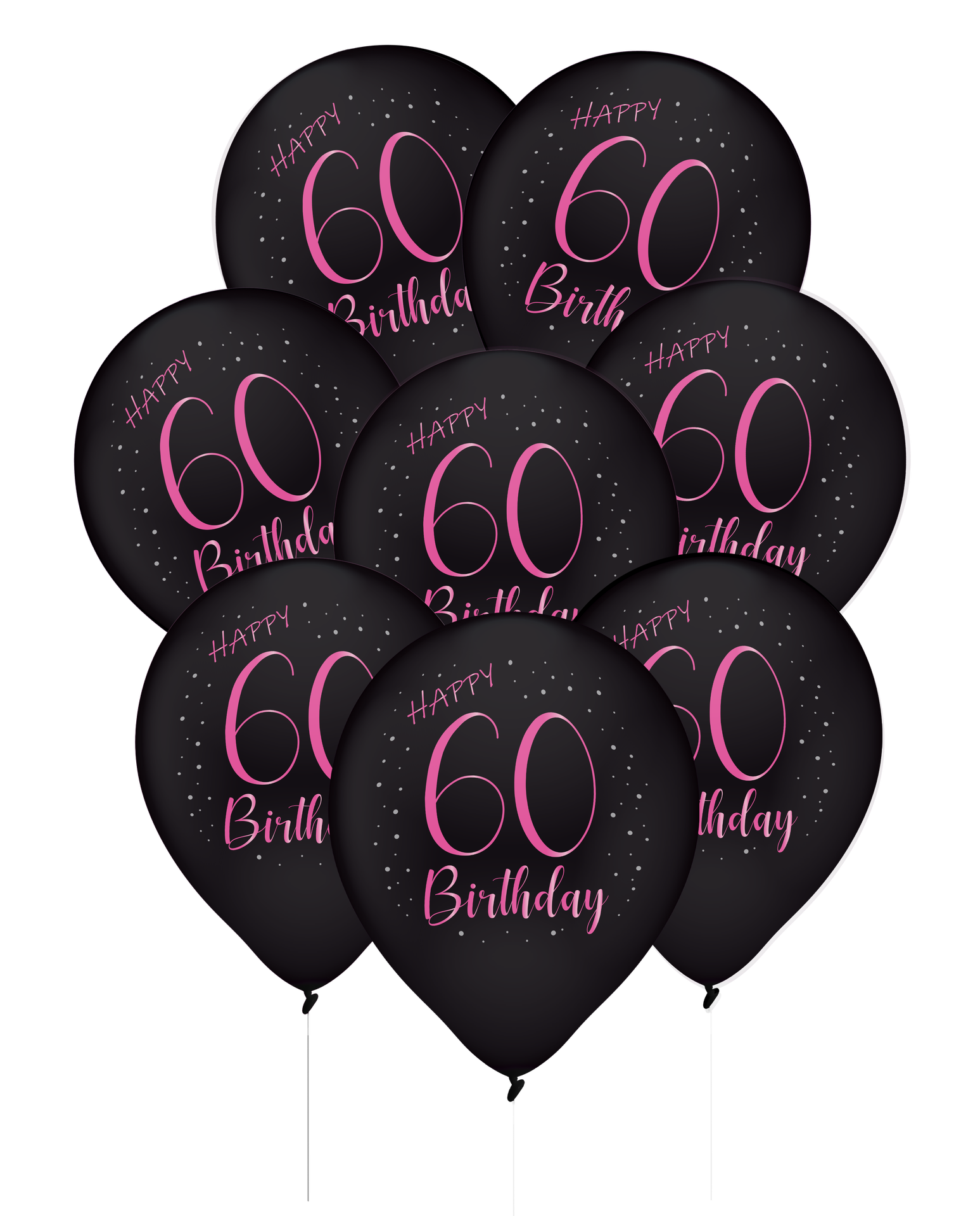 8 Globos de Látex 60 Años Elegant Pink