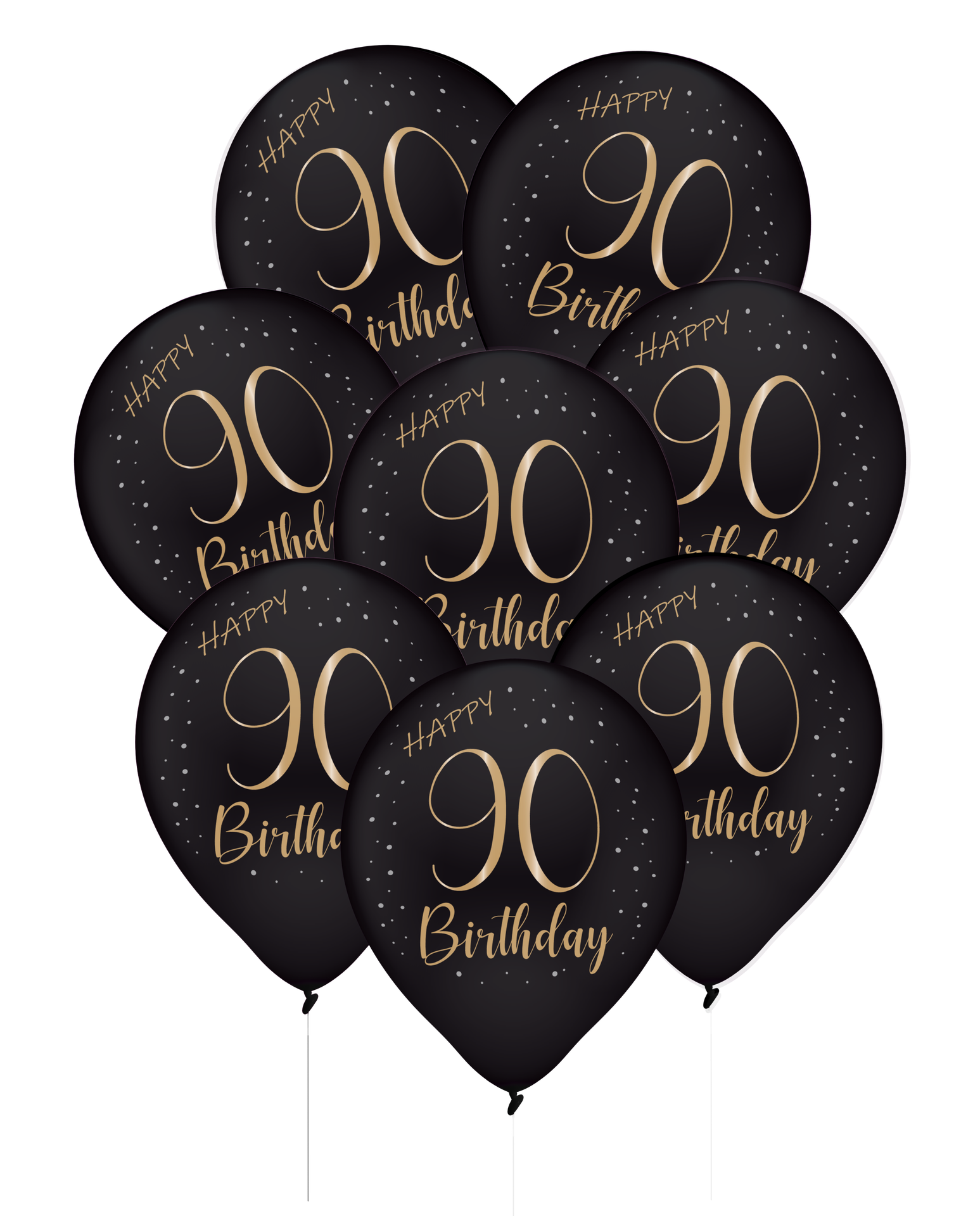 8 Globos de Látex 90 Años Elegante