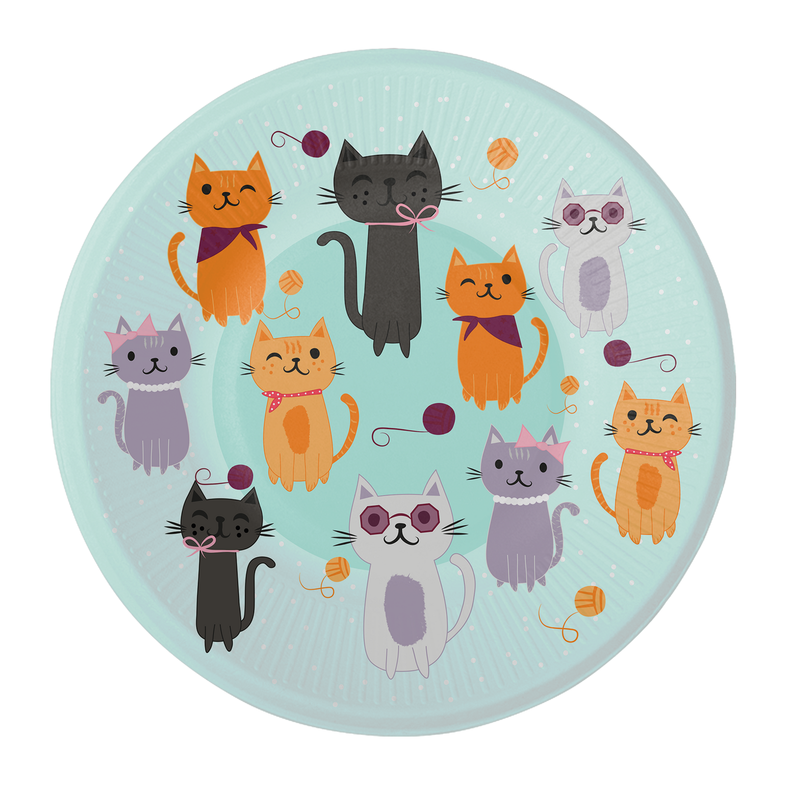 8 ASSIETTES 18 CM FÊTE DE CHATS
