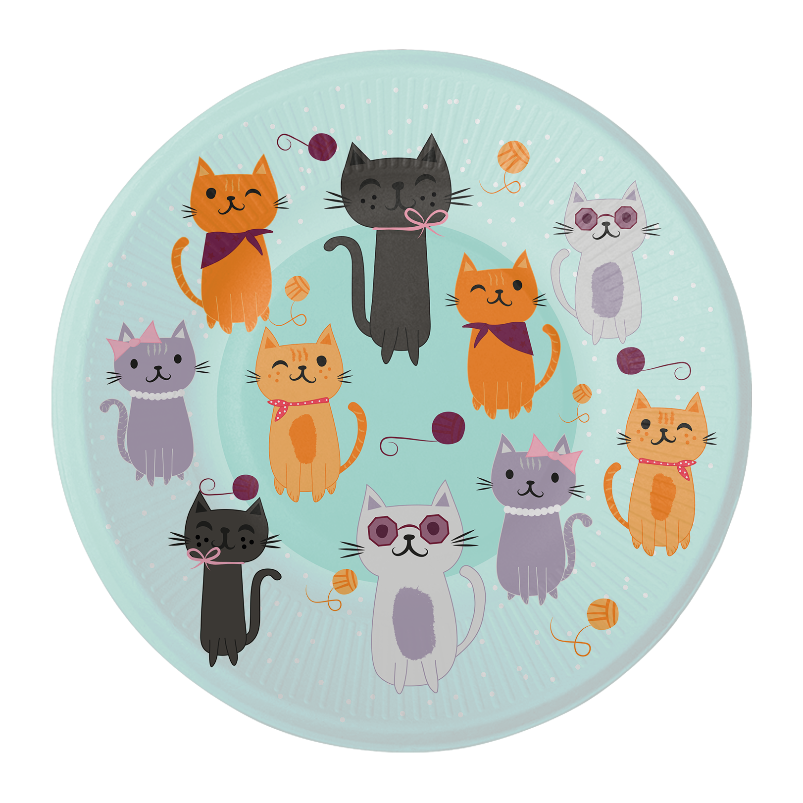 8 PLATOS 18 CM CATS PARTY