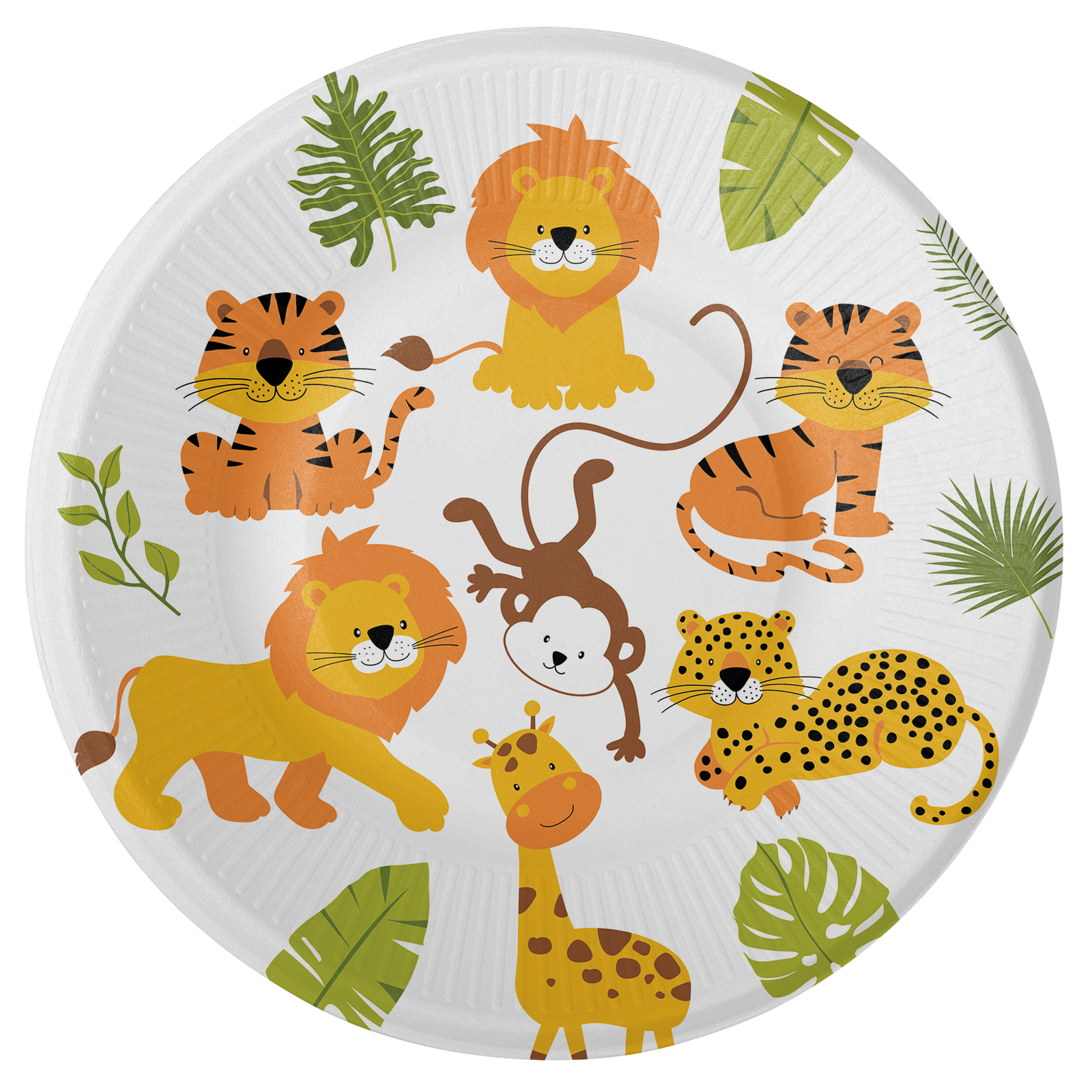 8 ASSIETTES 18 CM ANIMAUX DE LA JUNGLE