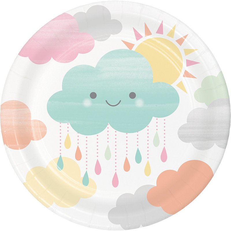 8 ASSIETTES 18 CM SOLEIL NUAGES