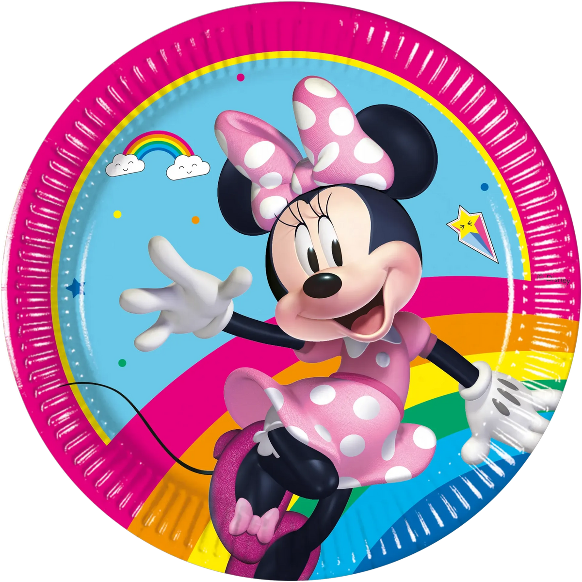 8 PIATTI MINNIE ARCOBALENO 20 CM