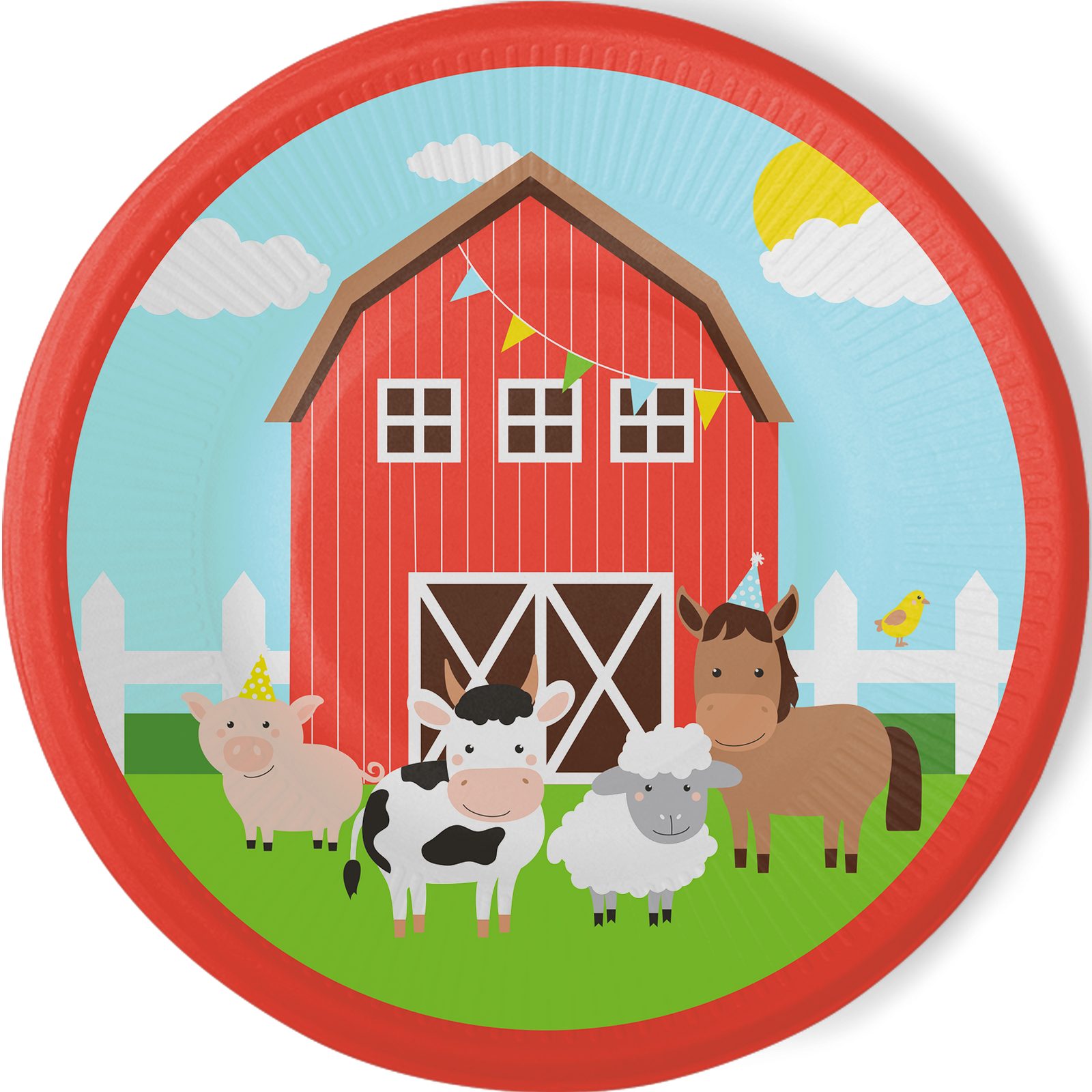 8 ASSIETTES 23 CM ANIMAUX DE LA FERME