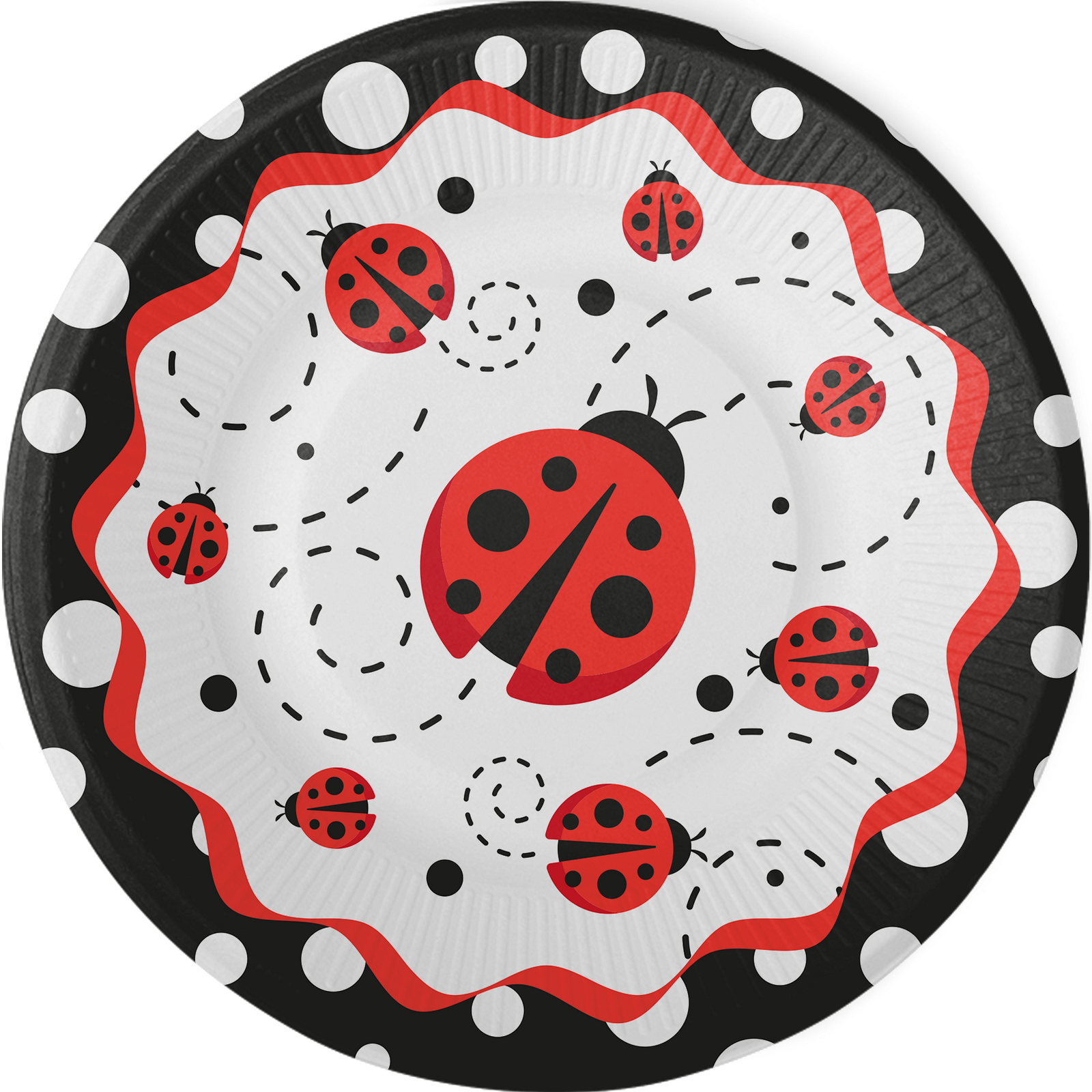8 PIATTI 23 CM COCCINELLA FANTASIA