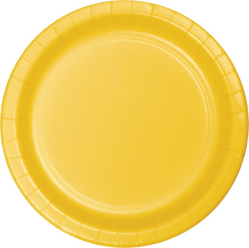 8 PIASTRE 23 CM SCUOLABUS GIALLO
