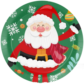 8 Piatti di Natale Babbo Natale 23 cm