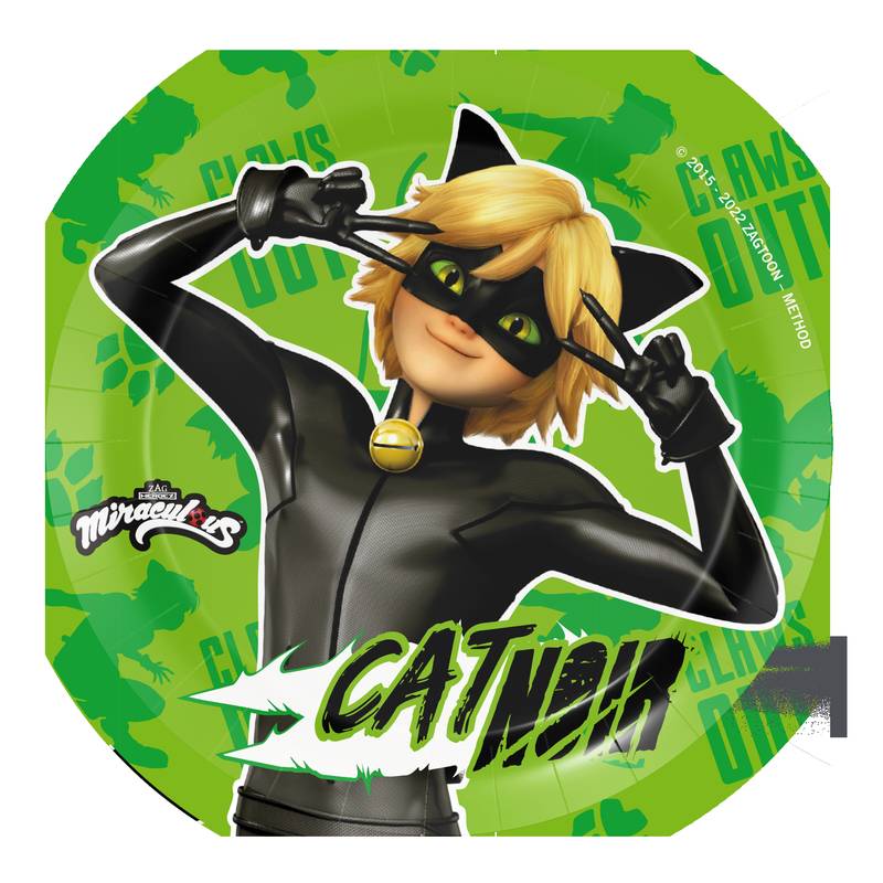 8 Platos 18 Cm Cat Noir