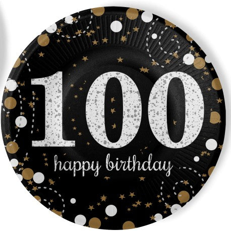 8 eleganti piatti neri da 100 anni da 18 cm