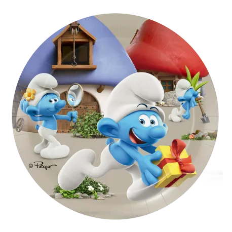 8 Platos 18 cm Pitufos