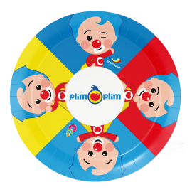 8 assiettes 18 cm Clown Plim Plim