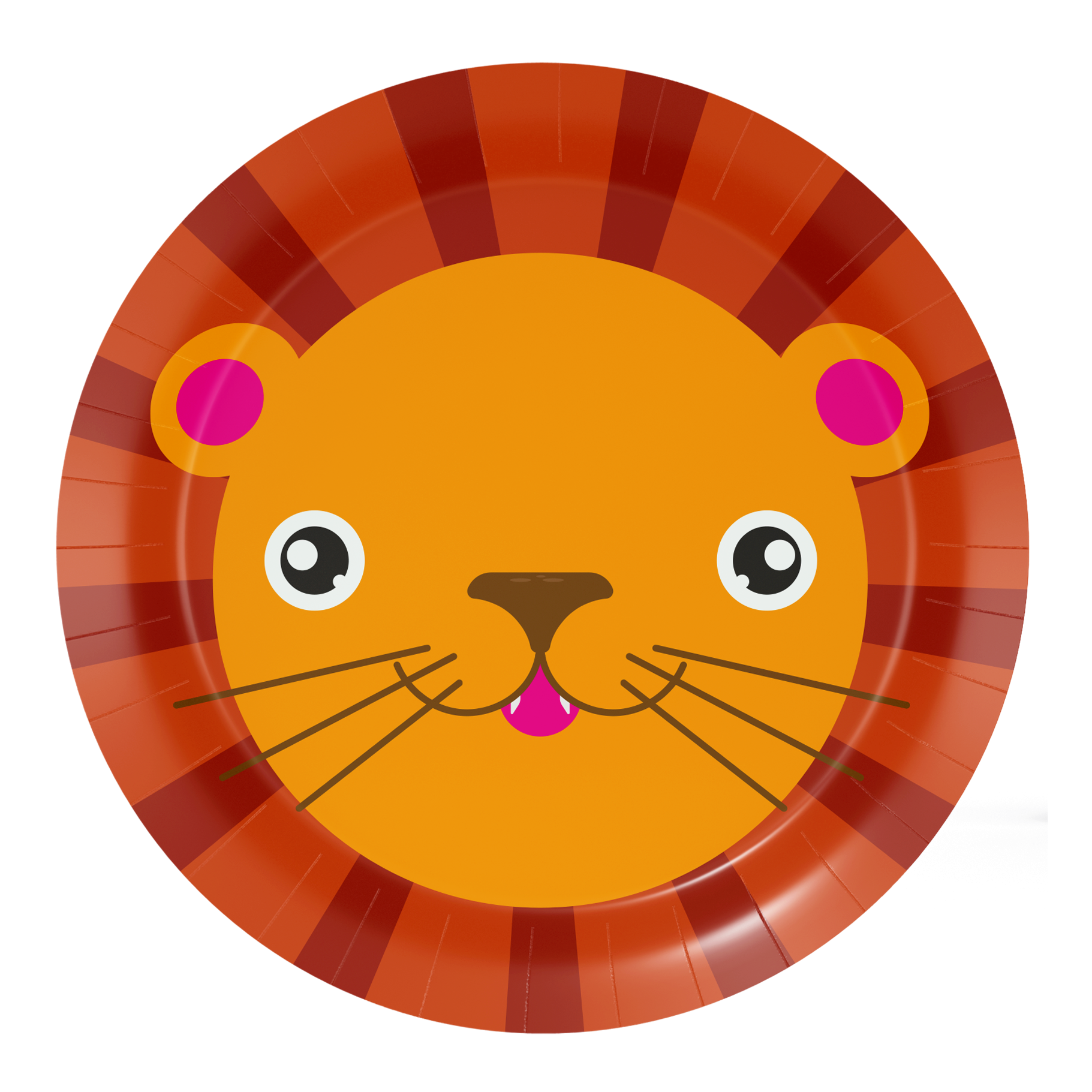 8 Platos 18 cm LION ANIMAL FACES