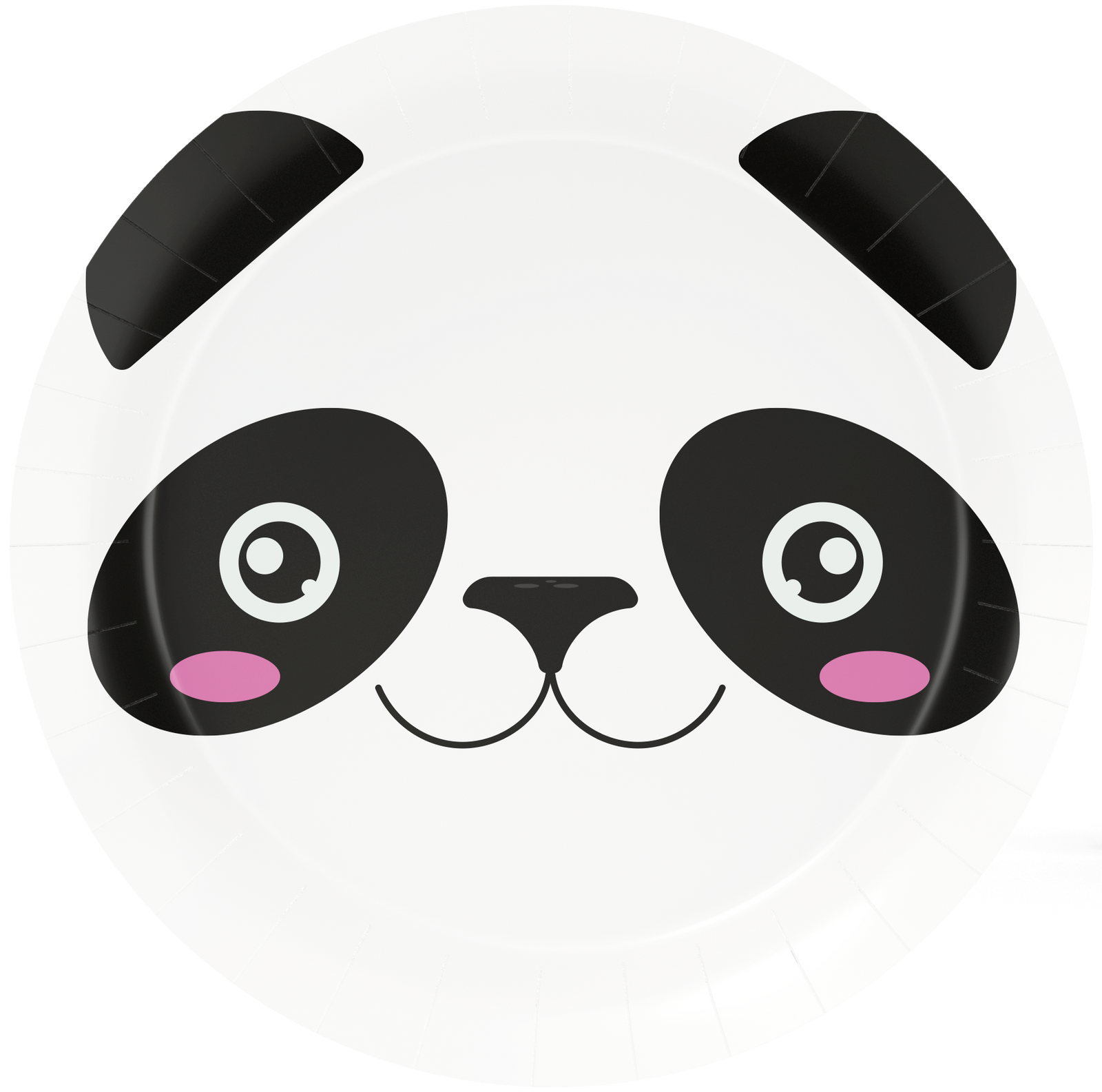 8 assiettes de 18 cm PANDA VISAGES D'ANIMAUX