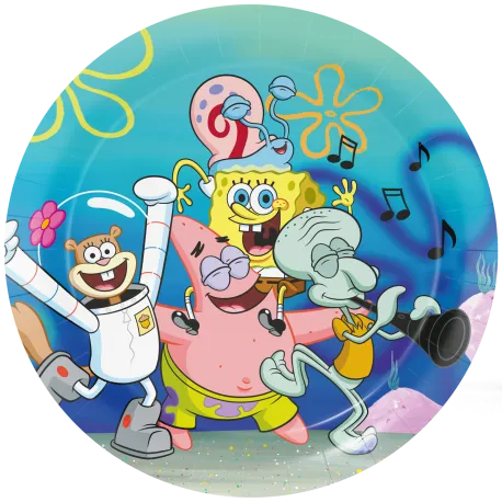 8 Platos 23 cm Bob Esponja