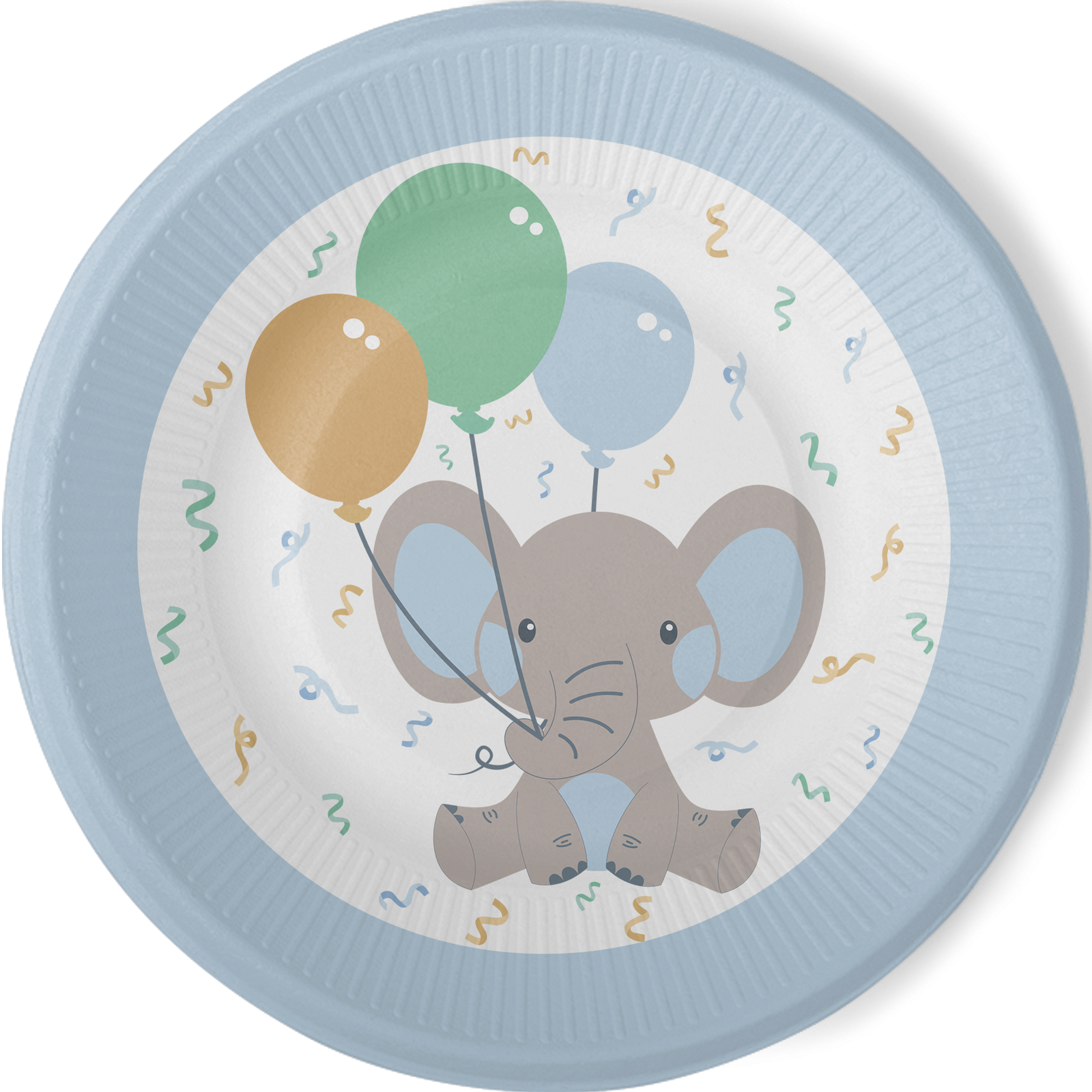 8 Piatti Elefante Blu 23 cm