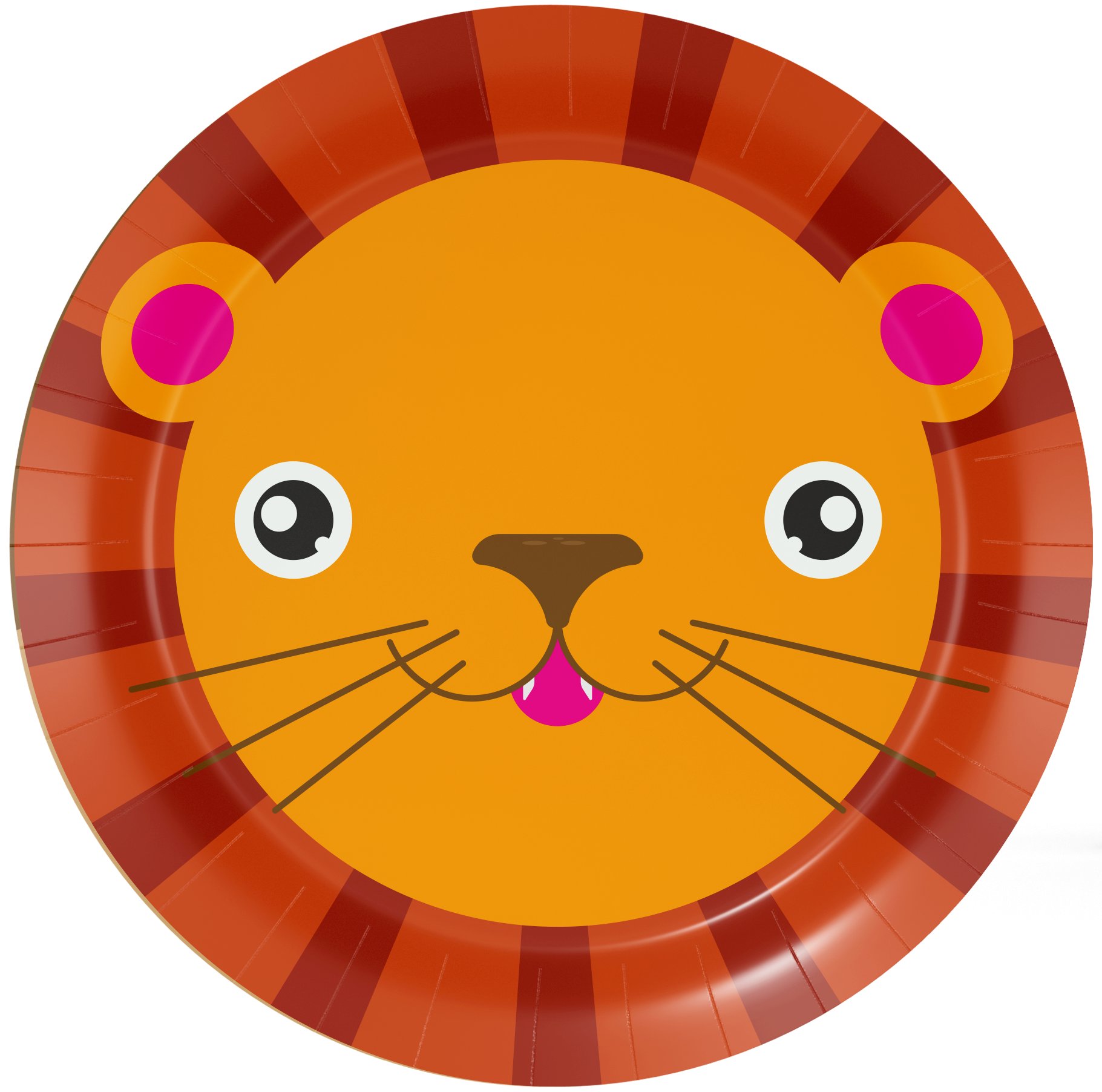 8 Platos 23 cm LION ANIMAL FACES