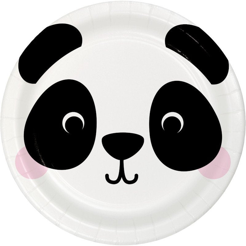 8 Piatti 23 cm PANDA FACCE DI ANIMALI