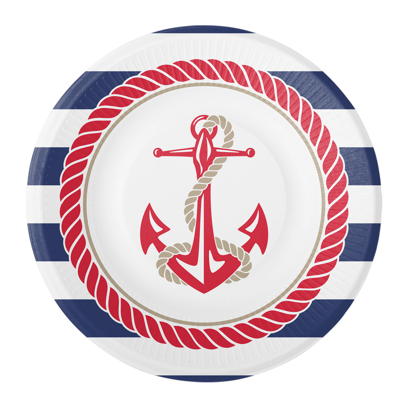 8 assiettes nautiques Anchor 18 cm