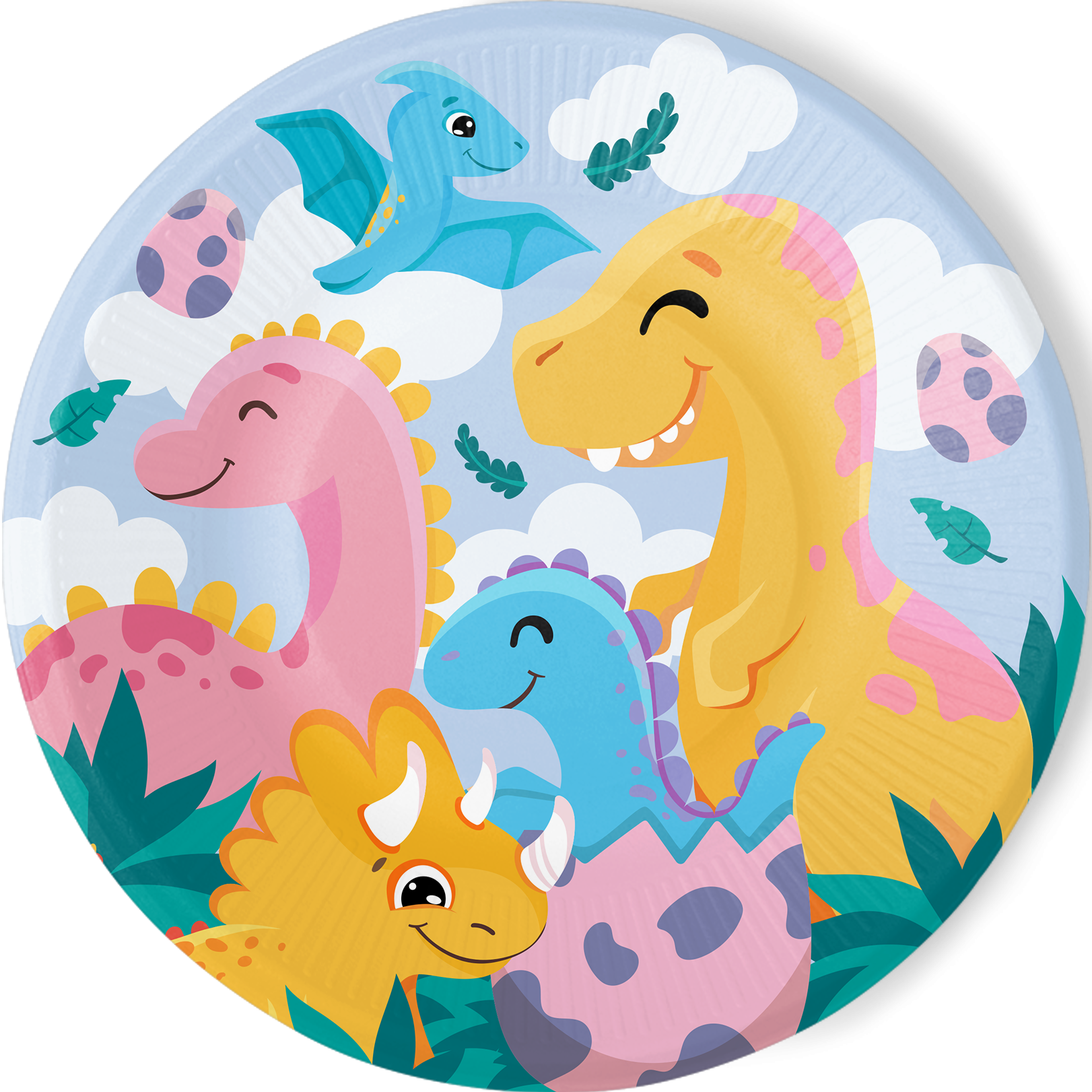 8 Piatti Divertenti Dinosauri 23 cm