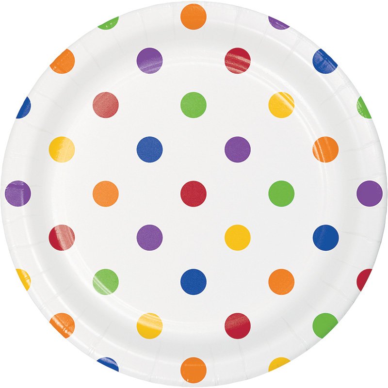 8 Piatti Multicolor Dots & Stripes 18 cm