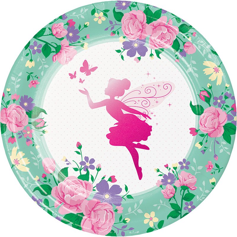 8 Piatti Fata Floreale 23 cm