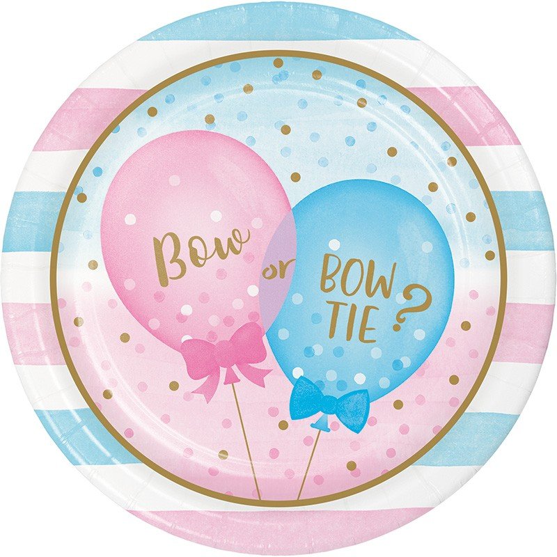 8 Platos Gender Reveal Balloons 23 cm