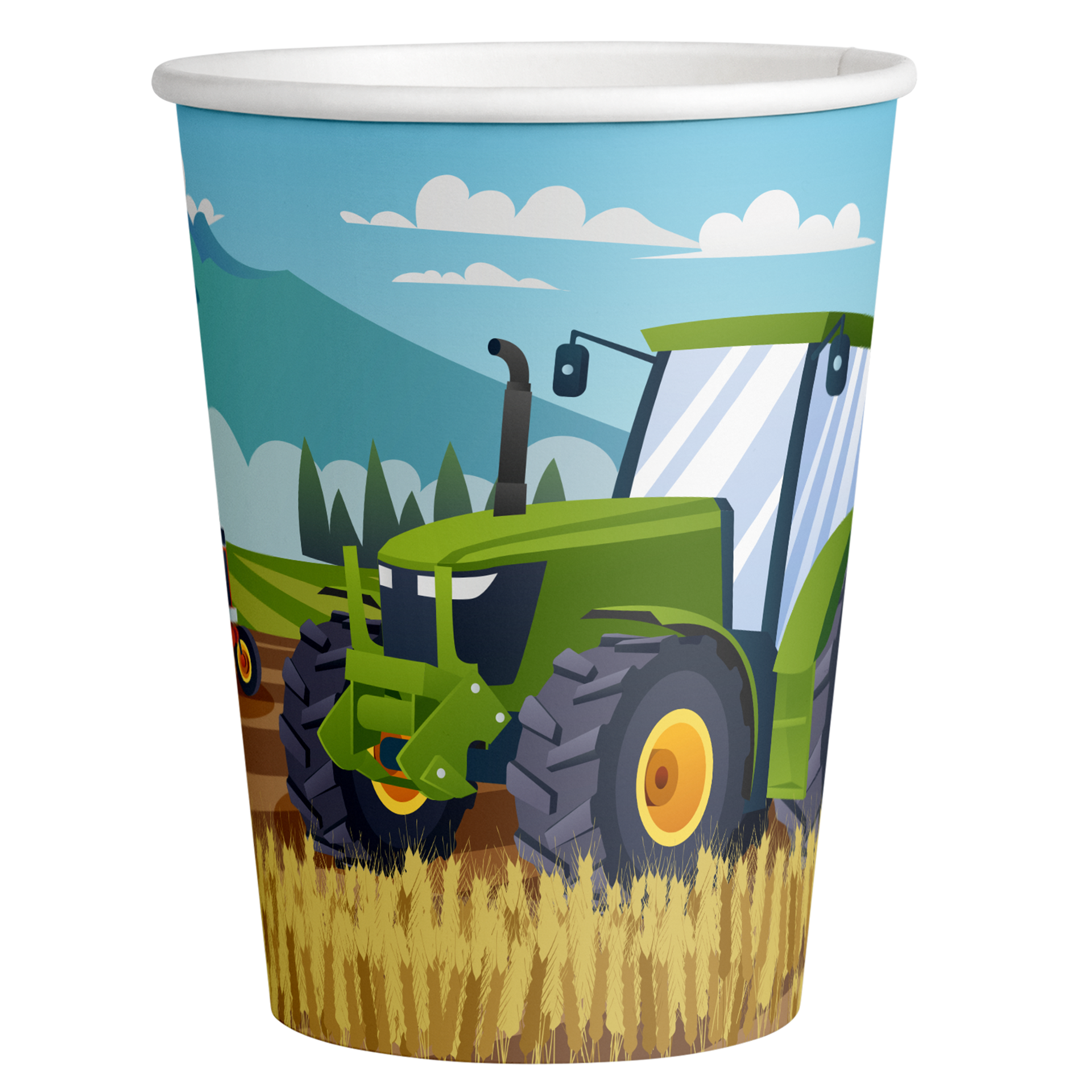 8 VASOS 250 ML TRACTOR TIME