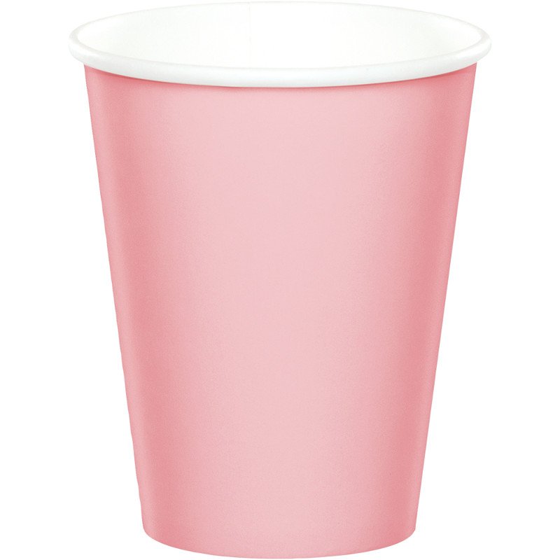 8 GOBELETS EN PAPIER 250 ML ROSE CLASSIQUE