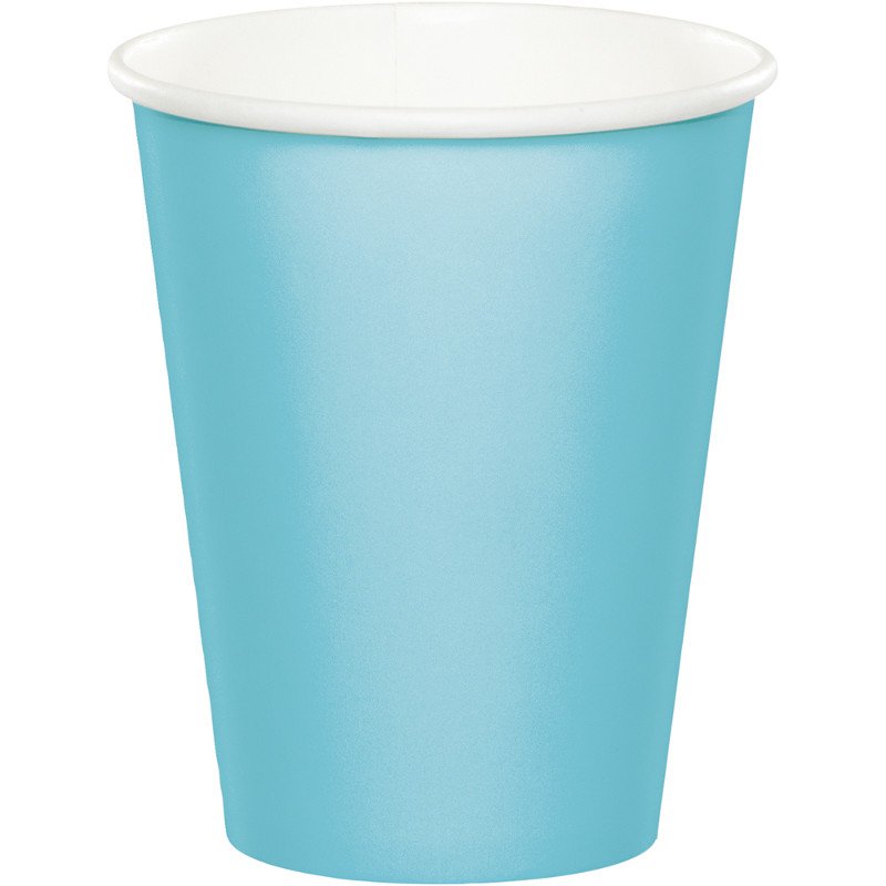 8 VASOS DE PAPEL 250 ML PASTEL BLUE