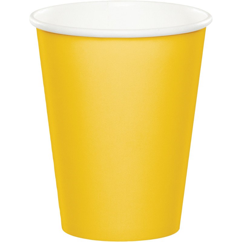 8 BICCHIERI DI CARTA 250 ML SCUOLABUS GIALLO