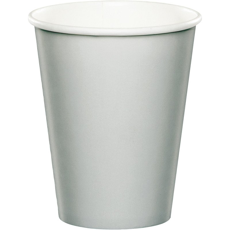 8 VASOS DE PAPEL 250 ML SHIMMERING SILVER